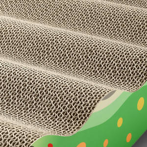 2-em-1 Sustentável Cat <span class=keywords><strong>Scratcher</strong></span> e Brinquedo Reversível Forma de Onda Papelão Papel Post para Gato Escalada <span class=keywords><strong>Pet</strong></span> Brinquedos - Product Image 6