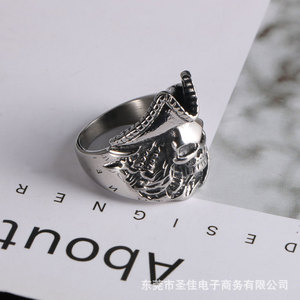 Skull <b>Ring</b> <b>Titanium</b> Steel Men's Jewelry SA377 Skeleton Design Gift - Product Image 5