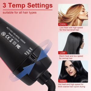 Cepillo de Aire Caliente 2 en 1, Secador de Pelo Profesional, Estilizador de Cabello, Cepillo de Aire Caliente, Secador y Voluminizador de Cabello en un Solo Paso - Product Image 5