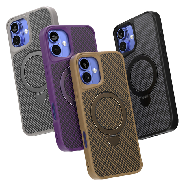 Case for IPhone 16 15 Pro Carbon Grain Patterns Multiple Colors Shockproof Magneticcase Charging Case for IPhone 15 16 Pro Max