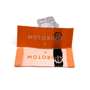 Прямо с фабрики, высококачественные тканые этикетки для футболок с атласным воротником на спине, индивидуальный дизайн - Product Image 2