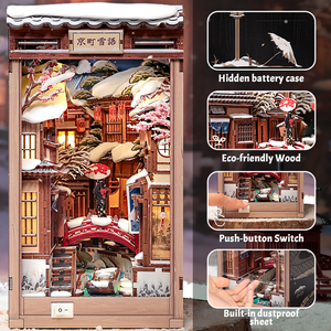 CuteBee 2026 Nouveau design DIY Book Nook BJAA401 Kyoto Snow Whisper Puzzle en bois 3D DIY Maison miniature Cadeau Décoration - Product Image 5