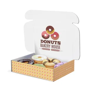 ECO Friendly Custom Printed Donut Dessert Puff Packaging Box Bakery Sushi Cake Mochi Paper Packaging Box With Window