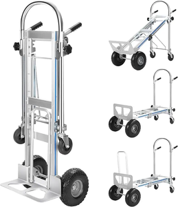 Chariot pliant Hanak R14 avec roues à frein en caoutchouc, chariot à main <span class=keywords><strong>convertible</strong></span>, capacité de 440 lb, chariot à main en aluminium, chariot 3 en 1 - Product Image 1