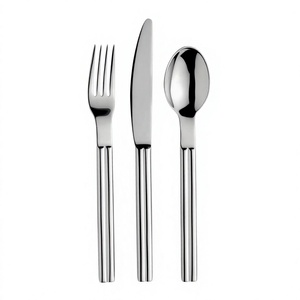 Ensemble de couverts en acier inoxydable léger, résistant à la rouille, écologique, finition miroir, passe au lave-vaisselle, fourchette, couteau, cuillère, élégant - Product Image 1
