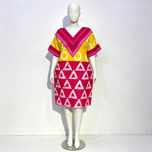 Abito Estivo 2026 Nuovo Stile Casual con Scollo a V Geometrico, Vestito Ampio per Donna Africana, Moda Europea e Americana - Product Image 2