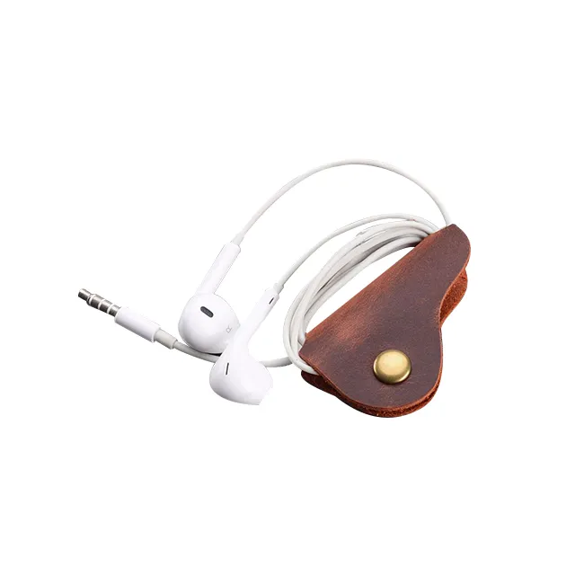 Penggulung Kabel Kulit Kupu-kupu Earphone Penggulung Kawat Organizer Kulit Sapi Portabel Penggulung Kabel Headphone Kulit