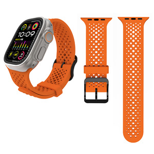 Bracelet de montre en silicone respirant à petits trous, adapté à l'Apple Watch Ultra 9876543210 SE, nouveau modèle - Product Image 4