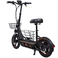 Trottinette électrique pliable noire et orange H14 600W 36V 10Ah 14 pouces pour adultes avec siège et panier