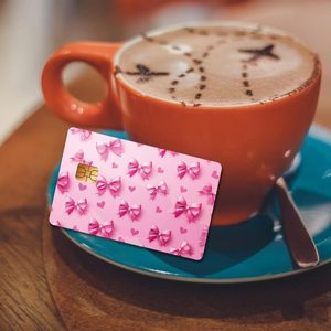 Fundas Protectoras de PVC con Lazo Rosa para Tarjetas de Crédito/Débito y Teléfonos Móviles, Adhesivos Impermeables, 4 Estilos Disponibles - Product Image 2