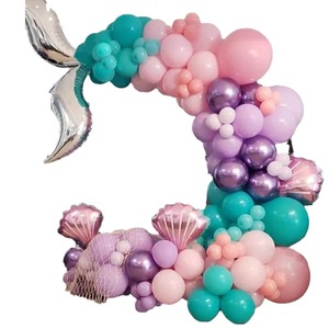 Joli ensemble d'arc de couronne de ballon de sirène Kit d'arche de ballon <span class=keywords><strong>bleu</strong></span> violet, décoration de fête d'<span class=keywords><strong>anniversaire</strong></span> de ballon de feuille d'étain de sirène - Product Image 1