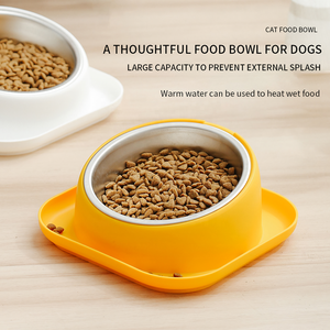 Sem derrapagem prova de derramamento Base de borracha <span class=keywords><strong>Bella</strong></span> <span class=keywords><strong>Dog</strong></span> Bowl Eco Friendly Aço inoxidável Raised Cat Bowl para alimentação, ao ar livre, interior - Product Image 2