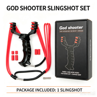 Slingshot de Chasse et de Pêche Compétitif d'Extérieur Haute Puissance à 3 Cartouches avec Support de Poignet, Golden Assassin