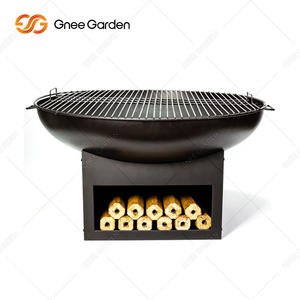 Parrilla Multiusos de Acero Corten sin Humo con Acabado con Recubrimiento en Polvo y Carro para Asar y Ahumar con Leña - Product Image 6