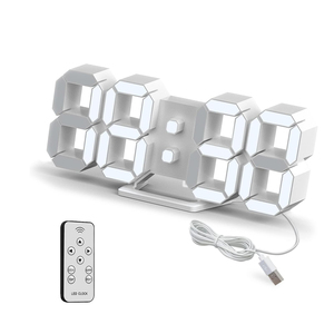 3D LED Wall <b>Digital</b> <b>Clock</b> Time Calendar Thermometer Display Electronic Modern Stylish Desktop <b>Clock</b> - Product Image 1