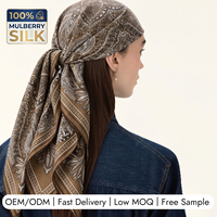 Écharpe en soie sergé roulée à la main, faible MOQ, 100 % soie de mûrier, imprimée numériquement sur mesure, bandana foulard personnalisable pour femme