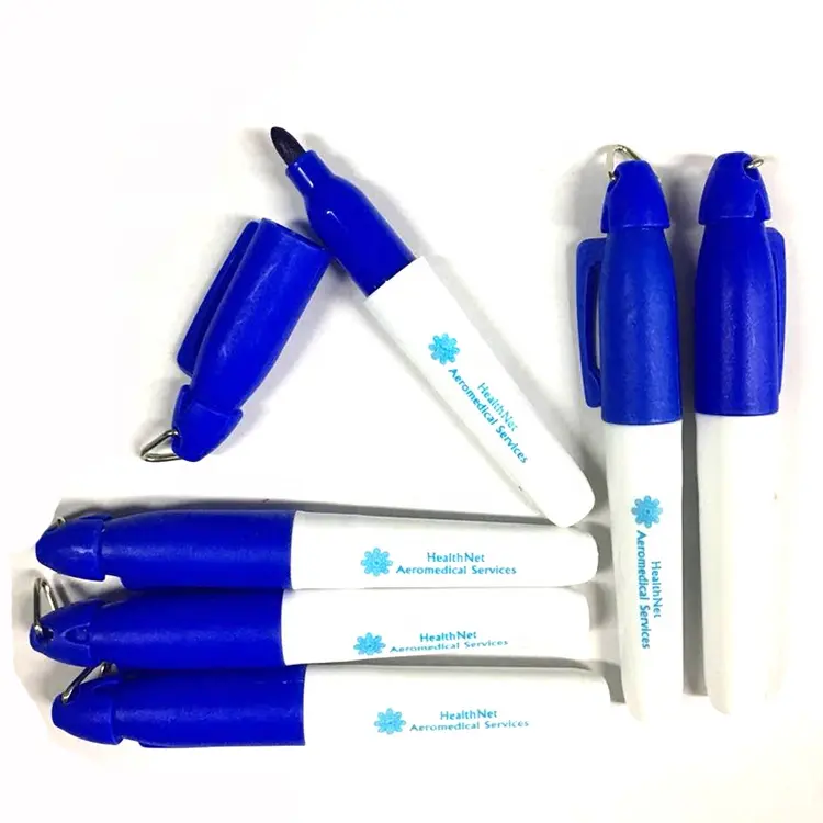 Caneta de marcador permanente personalizada, com chaveiro, caneta marcadora permanente promocional