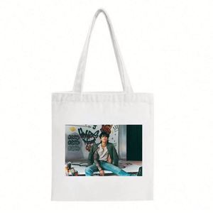 Sacs fourre-tout promotionnels en toile de coton vierge pour courses et sacs à chaussures pour Kpop - Product Image 2