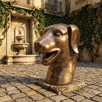 Buste de chien/Labrador en bronze artisanal - Personnalisable en matière de race, d'expression et de patine, sculpture en bronze