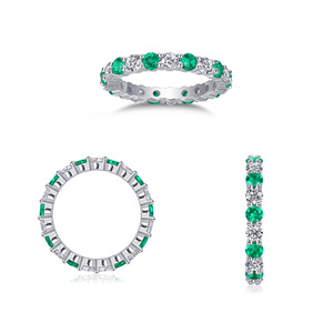 S925 <strong>Silver</strong> Ring with White Moissanite Sapphire &amp; Emerald European American <strong>Fashion</strong> <strong>Jewelry</strong> for Women for Engagement Gift Party - Product Image 5