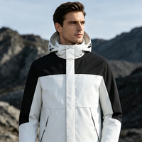 Veste de ski unisexe 3-en-1 personnalisée, imperméable, coupe-vent et respirante, avec capuche et fermeture éclair, pour grandes tailles