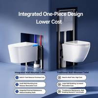 Fabricant Sanitario - WC intelligent suspendu mural en céramique monobloc avec chasse automatique et réservoir dissimulé pour salle de bain