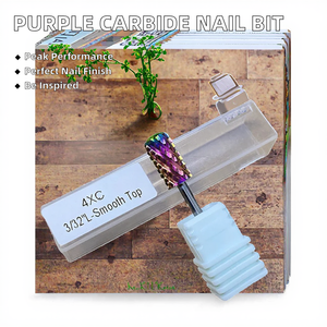 大型バレル4XC 3XCネイルドリルビット<span class=keywords><strong>3</strong></span>/32 \ "パープルカーバイドネイルビットマニキュアペディキュアマシンブラシレスモーター用 - Product Image 2