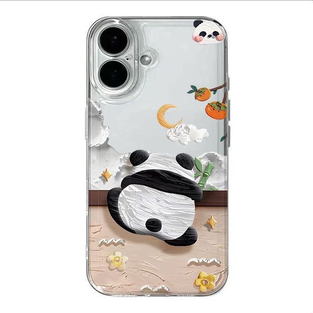 New Transparents Pandas Shockproof Mobile Phone Cases for Iphone17 Air 16 Plus Pro Max 15 14 13 12 11 Anti-fall Protective Cover