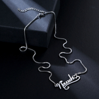Collar con Nombre Personalizado, Chapado en Oro de 18K, Cadena de Acero Inoxidable, Placa con Nombre en Forma de Corazón, Regalo Exquisito