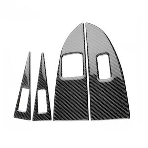 座椅Leon MK1 2005 2006 2007 2008 2009 2010 2011 2012左舵驾驶汽车2门车窗按钮面板的真正软碳纤维贴纸 - Product Image 1