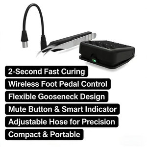 Lampe à cils LED UV flexible à col de cygne avec pédale sans fil 395-405nm pour séchage rapide des extensions de cils en salon, logo gratuit - Product Image 3