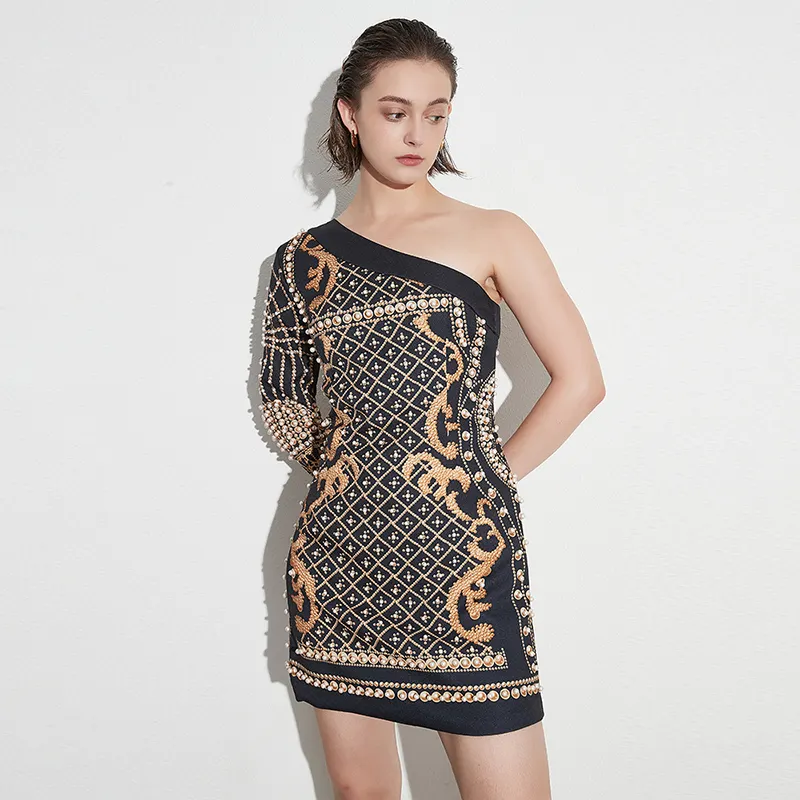Twottwinstyle सुरुचिपूर्ण कैजुअल कॉलर ठंडे कंधे की लंबी आस्तीन उच्च कमर महिला कपड़े