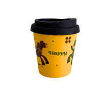 12oz Gelas Kartun Lucu Gelas Serat Bambu Ramah Lingkungan Dapat Digunakan Kembali Desain Kustom Anak-anak Pelajar Kedai Kopi Acara