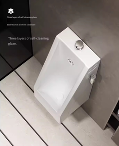 <span class=keywords><strong>Urinoir</strong></span> mural carré compact avec <span class=keywords><strong>pistolet</strong></span> de pulvérisation, fonctionnement manuel et automatique, en céramique, pour hommes, unité de petite taille. - Product Image 2