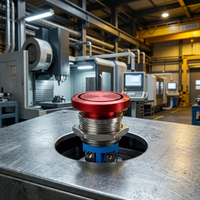 Interrupteur robuste en acier inoxydable pour l'automatisation industrielle, étanche IP65, fonction d'arrêt d'urgence et de réinitialisation, 1NO électronique