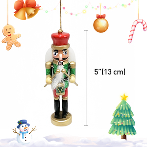 Pequeño rey de madera Cascanueces <span class=keywords><strong>soldado</strong></span> 3/S adorno colgante de <span class=keywords><strong>Navidad</strong></span> adornos navideños elegantes <span class=keywords><strong>figura</strong></span> ornamento - Product Image 4