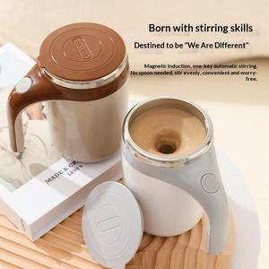 แก้วกาแฟแบบหมุนผสมอัตโนมัติสำหรับสำนักงาน ขนาด 380 มล. แก้วเก็บความร้อนแบบแม่เหล็ก ขายส่ง - Product Image 1