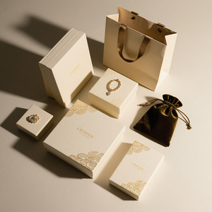 Caja de Regalo de Joyería de Lujo <span class=keywords><strong>Becan</strong></span>, Cajas de Almacenamiento para Collares, Colgantes, Anillos y Pulseras, Cajas de Regalo de Joyería de Cartón con Logotipo - Product Image 2