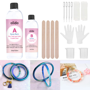 مجموعة كريستال 16 أونصة للمجوهرات اليدوية المصبوبة بنفسك ، طلاء الخشب المصبوب ، اختيار رائع ، مواد مانعة للتسرب لاصقة للأعمال الخشبية - Product Image 2