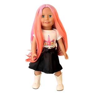 <span class=keywords><strong>Poupée</strong></span> synthétique arc-en-ciel résistante à la chaleur, 18 pouces, cheveux de <span class=keywords><strong>poupée</strong></span>, accessoires pour <span class=keywords><strong>poupée</strong></span> de 18 pouces, 18 pouces - Product Image 3
