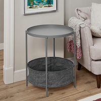 Table basse de salon naturelle avec pieds en métal, idéale pour salon, chambre ou balcon