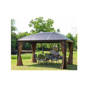 Gazebo de Patio con Techo Doble Impermeable de Aluminio y Cortina Mosquitera LSB-46, Gazebo Moderno para Exteriores LSB-46 - Product Image 6