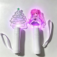 Bâton lumineux en acrylique avec 15 couleurs au choix, personnalisable, alimenté par piles, adapté aux fêtes de Noël et aux soirées musicales