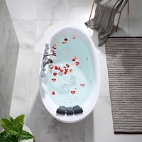 Baignoire de massage de luxe intérieure blanche autoportante salle de bain Air Hydro Jet Whirlpool acrylique Spa baignoire avec robinet de douche