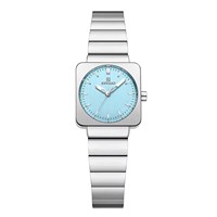 Montre-bracelet de luxe élégante pour femme, étanche, avec boîtier carré en acier inoxydable et bracelet en acier inoxydable, ornée de diamants
