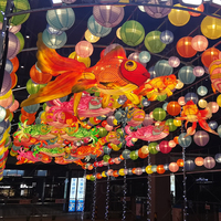 Lanternes de poisson artisanales d'extérieur et d'intérieur, décoration traditionnelle chinoise pour les festivals, arche de porte pour les restaurants et les parcs