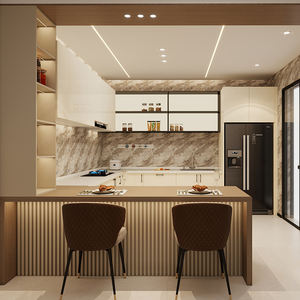 Armoires de cuisine sur mesure avec évier et îlot Armoires de cuisine sur mesure avec îlot de rangement Meubles de maison - Product Image 6