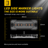 Feu de position latéral 6 LED ambre 12V-24V DXZ JB-6LED-Y, clignotant d'avertissement pour camion, remorque, camping-car, poids lourd, bus, bateau