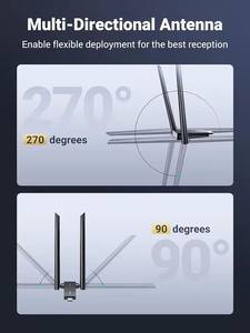 Adaptateur WiFi UGREEN USB 3.0 avec antennes doubles à gain élevé AC1300 5dBi, double bande 5G/2.4G, portée étendue de 164 pieds - Product Image 4