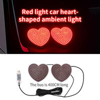 Lumières décoratives en forme de cœur pour remorque de voiture, lumière d'avertissement LED USB, lumière rouge/rose/bleu glace, universelle
